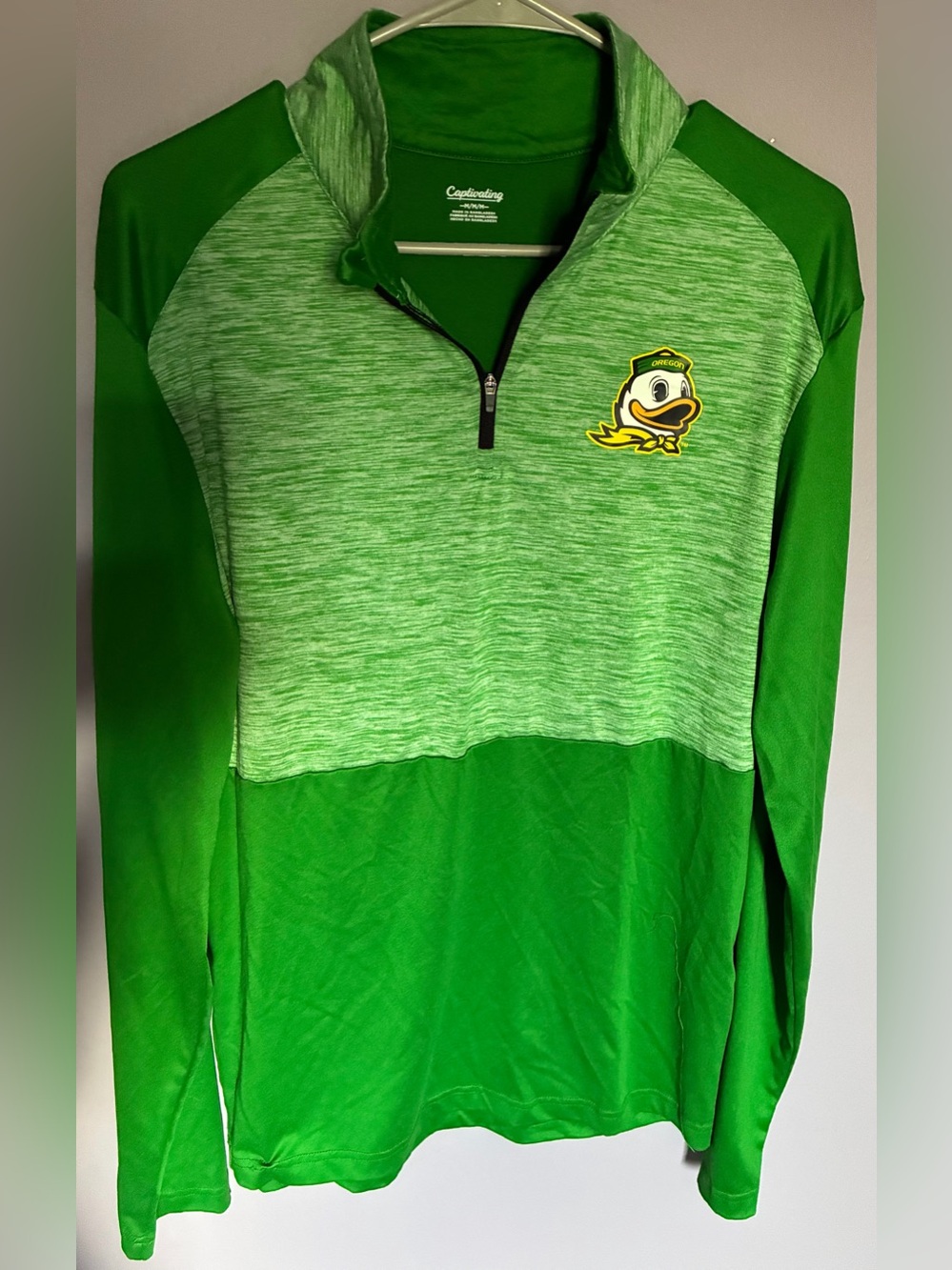 Unisex - Oregon Ducks Green Quarter-Zip Pullover - Men's Medium